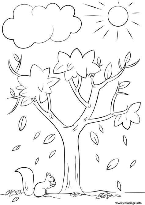 Coloriage Automne Tree Nature Dessin Automne à imprimer