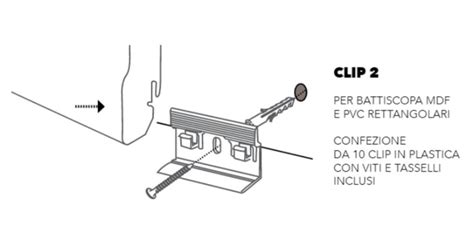 CONF 50 PZ CLIP PER FISSAGGIO BATTISCOPA