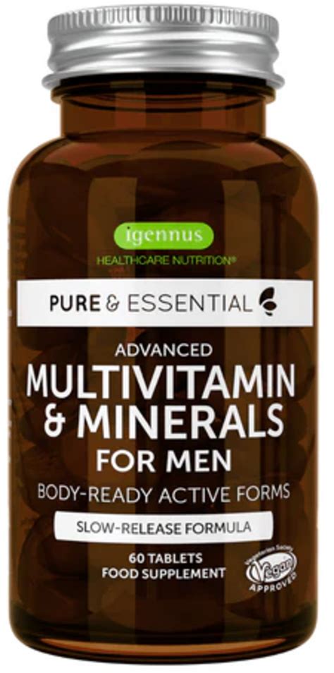 Pure & Essential Advanced Multivitamin & Minerals за мъже, 60 таблетки ...