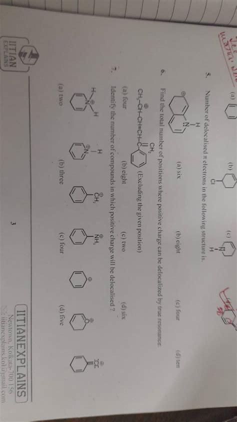 Find The Total Number Of Positions Where Positive Charge Can Be Delocaliz