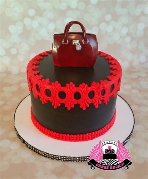 Red And Black With Purse Topper Cake Cupcake Cakes Black And Red