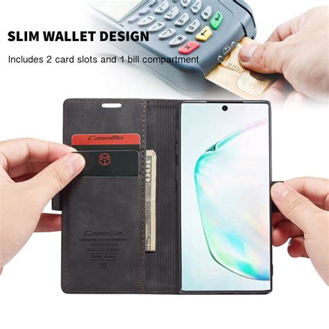 Caseme Samsung Galaxy Note Wallet Magnetic Stand Case Black