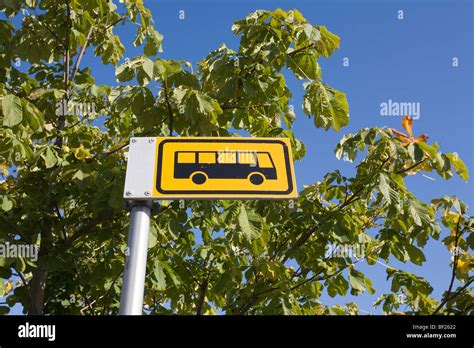 Bus Stop Sign Finland Europe Stock Photo Alamy