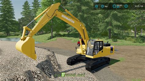 Мод на гусеничный экскаватор Komatsu Pc300 для Farming Simulator 22