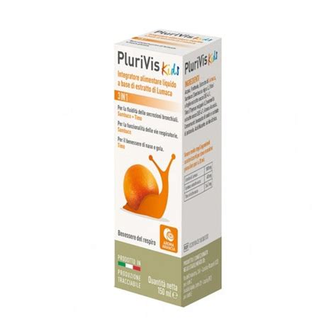 Plurivis Sciroppo Di Lumaca Per Bambini All Arancia 3 Azioni 150 Ml