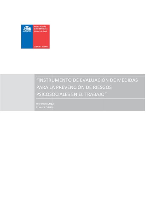 Instrumento Evaluacion De Medidas Para Prevencion Riesgos Psicosociales