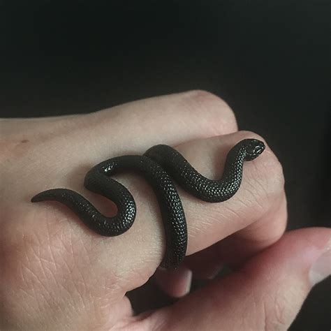 Black Snake Ring Wrap Around Ring Adjustable Statement Ring Etsy