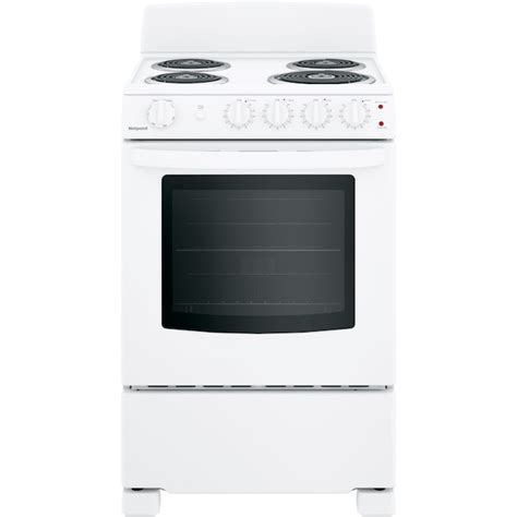 Hotpoint 24 In 4 Burners 29 Cu Ft Freestanding Electric Range White Ras240dmww At