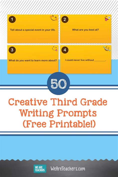 50 Creative Third Grade Writing Prompts (Free Printable!)