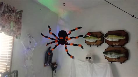 Gemmy Industries Halloween Animated Orange Dropping Spider Youtube