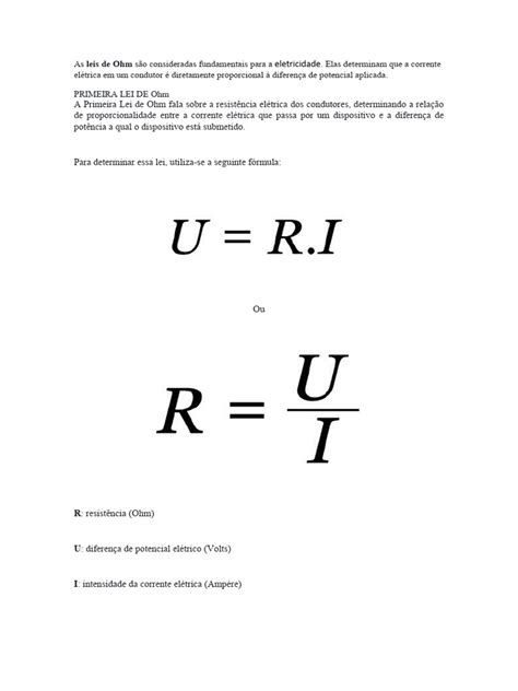 1 Lei de Ohm | PDF