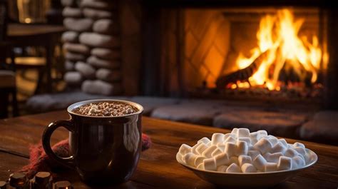 Premium Ai Image A Steaming Cup Of Hot Cocoa Topped With Marshmallows