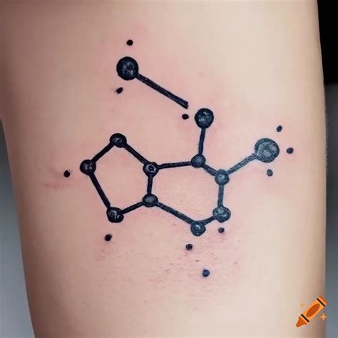 Minimalist tattoo of serotonin formula on Craiyon