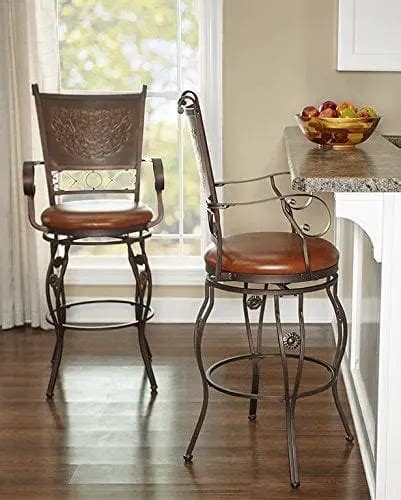 Powell Company Big And Tall Copper Stamped Back Barstool With Arms Bar Advanced Mixology