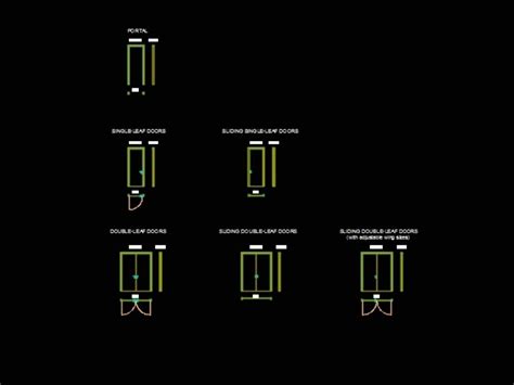 Portas Bloco Din Mico Asas Planas Detalhe No Autocad