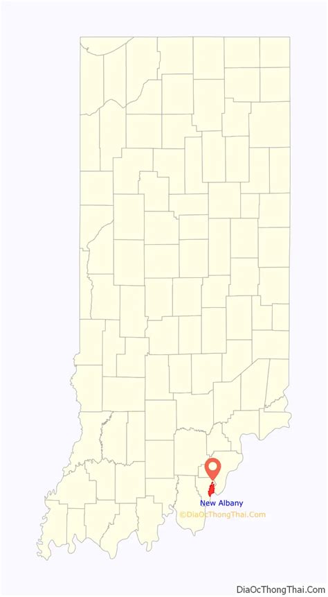 Map of New Albany city, Indiana - Thong Thai Real