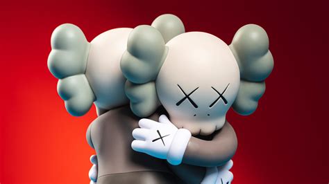 Kaws Companion Wallpaper 4K, Kaws hugging, Vinyl figure, 5K