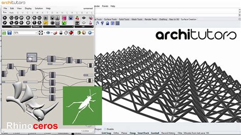 Space Truss Structure In Grasshopper In Rhino Architutors Youtube