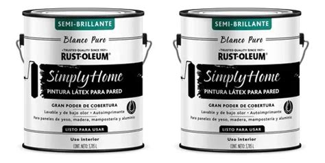 Pintura Látex Para Pared Pack X2 8l Rust oleum Acabado Semibrillante