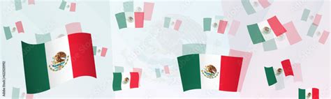 Mexico flag-themed abstract design on a banner. Abstract background ...