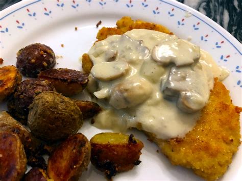 Chicken Schnitzel With Creamy Mushroom Sauce • Oh Snap Let S Eat