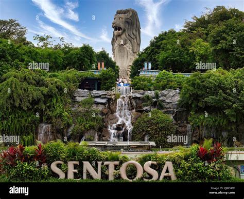 Singapore, Sentosa Merlion Park Stock Photo - Alamy