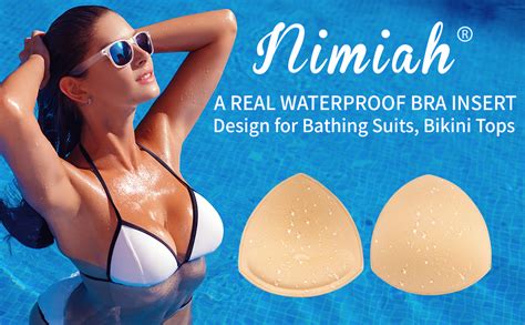 Nimiah Waterproof Swimsuit Bra Inserts Pads Removable Bathing Suit