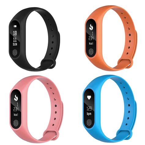 1pcs M2 Smart Wristband Fitness Bracelet Heart Rate Monitor Pedometer