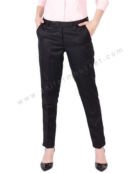 Buy Black Formal Trousers For Female Online Best Prices In India Uniform Bucket