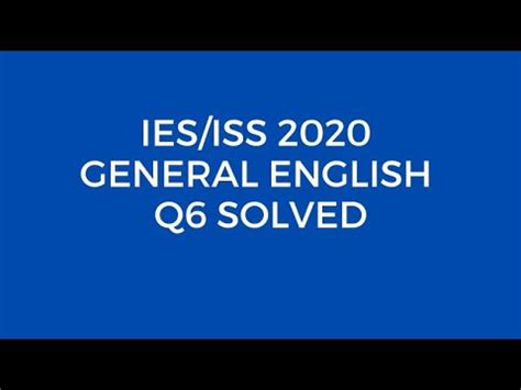 Indian Statistical Service Iss General English Paper Q Solved