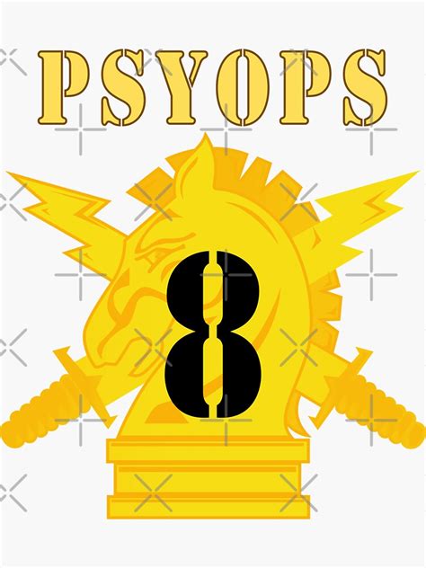 "Army - PSYOPS w Branch Insignia - 8th Battalion Numeral - Line X 300 ...