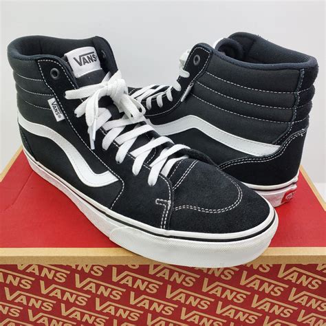 Vans Filmore High Top Sneaker Shoes Black White Men's… - Gem