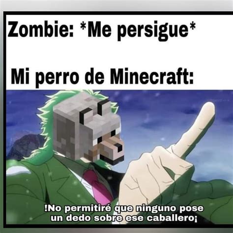 Zombie Me Persigue Mi Perro De Minecraft No Permitir Que Ninguno