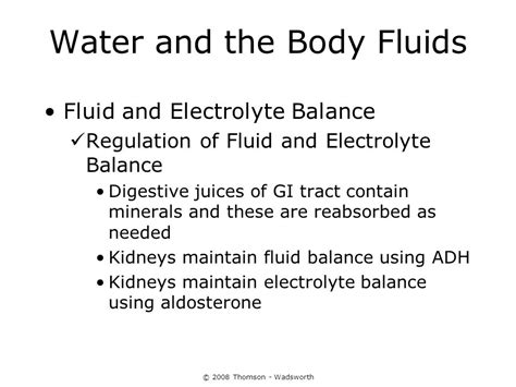 2008 Thomson Wadsworth Chapter 12 Water And Major Minerals Ppt