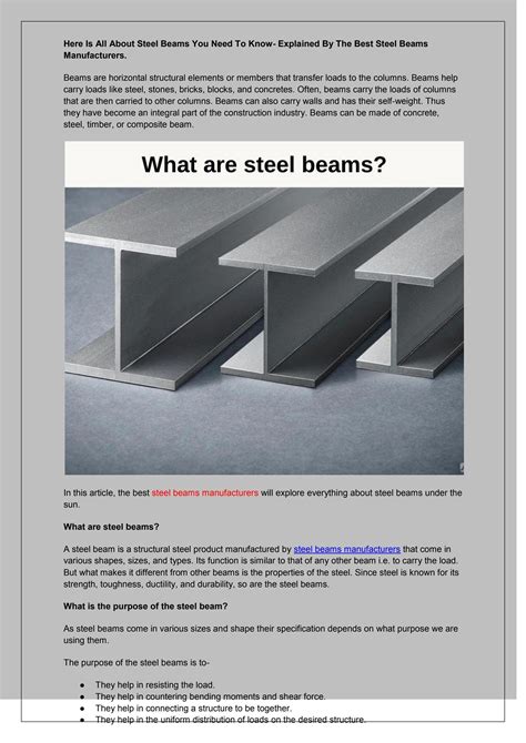 Here Is All About Steel Beams You Need To Know- Explained By The Best