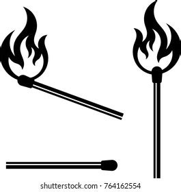 Lit Matchstick Burning Matchstick Vector Art Stock Vector Royalty Free