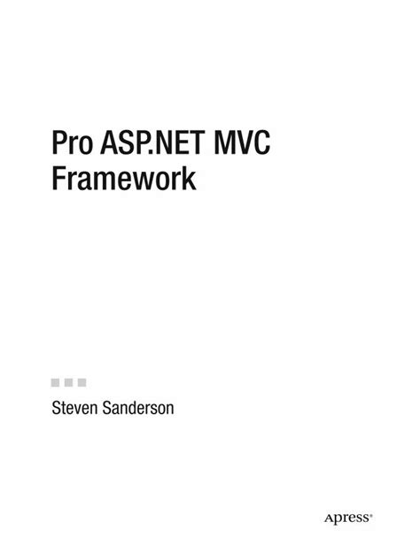 PDF Pro ASP NET MVC Framework Home Springer978 1 4302 1008 5 1