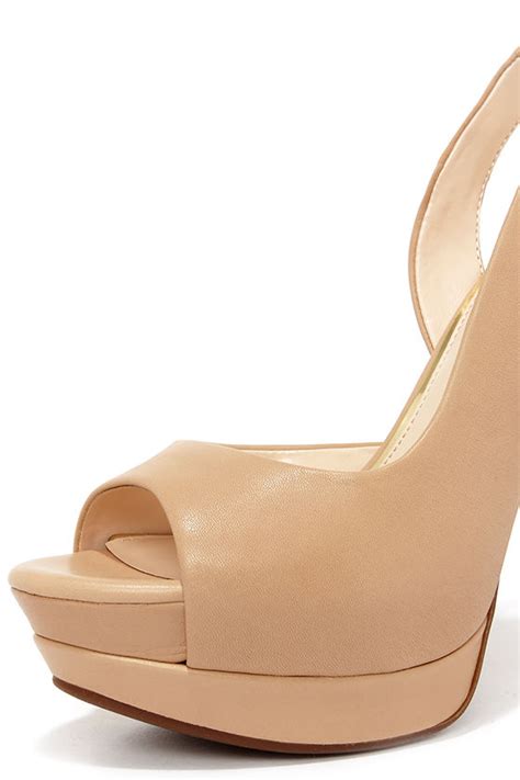 Pretty Slingback Heels Platform Heels Nude Heels