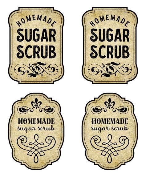 Printable Sugar Scrub Labels