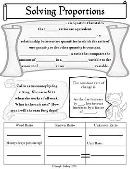 Solving Proportions Notes Handout + Distance Learning by jstalling 