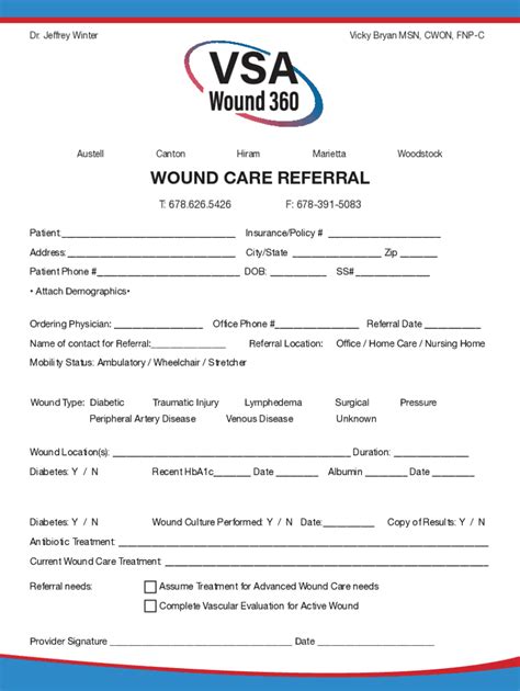 Fillable Online Wound Care Referral V Fax Email Print Pdffiller