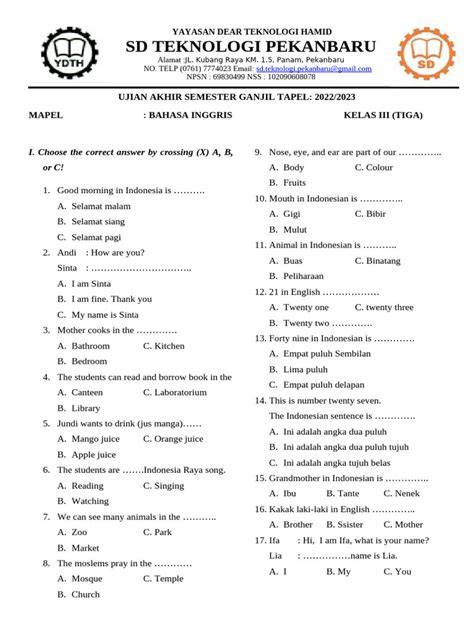 english class  sd  foods