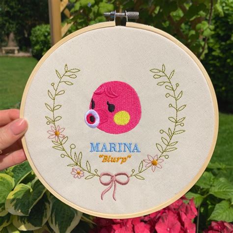 MARINA Animal Crossing Fan Art Embroidered Frame Wall | Etsy