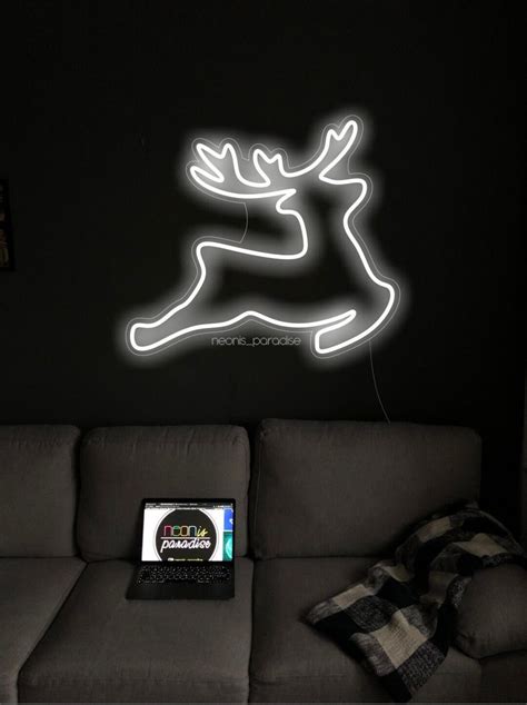 Deer Neon Sign Christmas Deer Neon Sign Merry Christmas Neon Sign