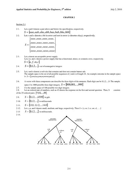 Engr 371 Textbook Solutions Chapter 2 Applied Statistics And