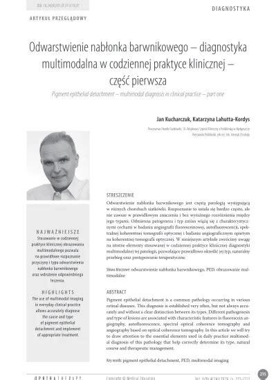 Odwarstwienie nabłonka barwnikowego diagnostyka multimodalna w