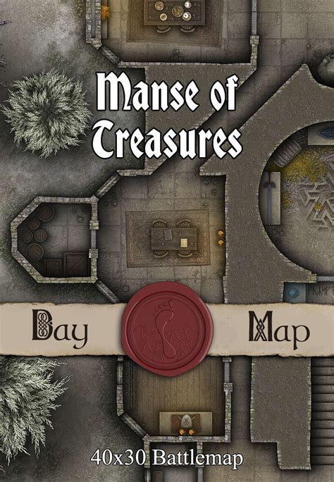 X Battlemap Manse Of Treasures Seafoot Games Castles Manors