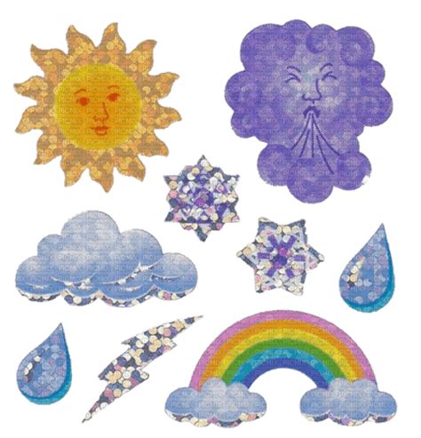 Weather Stickers Weather Stickers Holographic Kidcore Rain