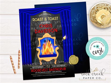 Comedy Roast Toast Invitation Roast And Toast Party Nightclub Roast