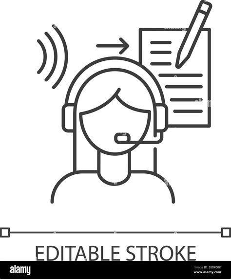 Icono Lineal Perfecto De Píxeles De Transcripción Escuchar Traducir